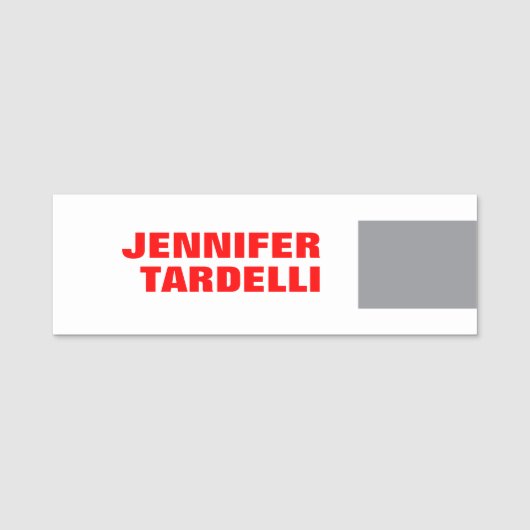Grijs rood, minimalistisch, modern professioneel naamplaatje (Voorkant)