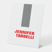 Grijs rood, minimalistisch, modern professioneel reclamebord met voetstuk (Voorkant)