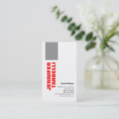 Grijs rood, minimalistisch, modern professioneel visitekaartje (Staand voorkant)