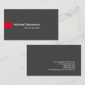 Grijs Rood Modern Unique Consultant Visitekaartje (Voorkant / Achterkant)