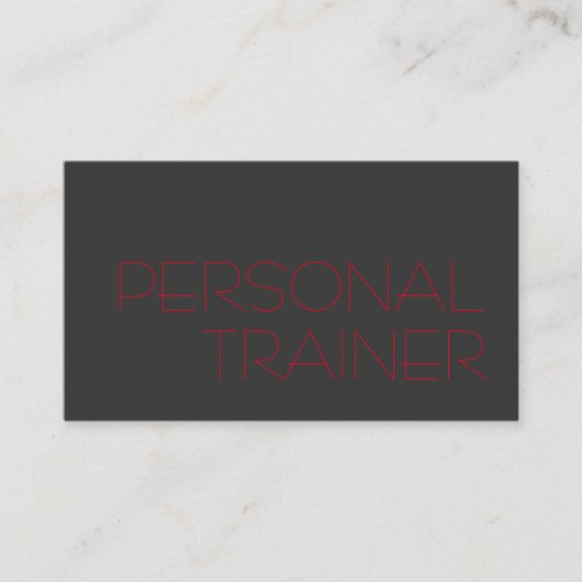 Grijs Rood Personal Trainer Fitness Sport Visitekaartje (Voorkant)