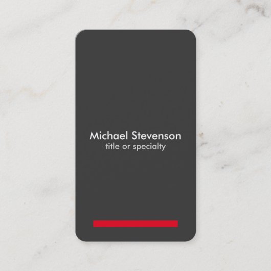 Grijs rood - Verticaal Visitekaartje met professio (Voorkant)