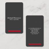 Grijs rood - Verticaal Visitekaartje met professio (Voorkant / Achterkant)