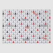 Grijs Rood Vrolijk Kerstcadeau Wrapping Tissuepapier (Voorkant)