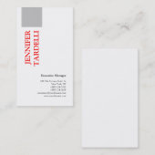 Grijs Rood Wit Minimalistisch Modern Professional Visitekaartje (Voorkant / Achterkant)
