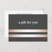 Grijs | Roos Gold Elegant Gift Kaart (Voorkant / Achterkant)