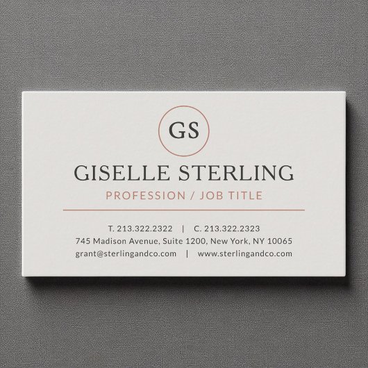 Grijs Roos Goud Luxe Minimalist Professional Visitekaartje