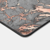 Grijs Roos Goud Marmer & Monogram Bureaumat (Hoek)