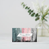  grijs roos, groen clipart, penseelstreken visitekaartje (Staand voorkant)