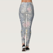 Grijs Roos Kant AI kunst Leggings (Achterkant)