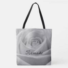  grijs Roos Namaste vormgeving Tote Bag