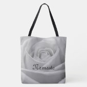  grijs Roos Namaste vormgeving Tote Bag (Achterkant)