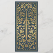 Grijs Royal middeleeuws zwaard bruiloft plat menu (Achterkant)