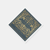 Grijs Royal middeleeuwse gouden zwaard bruiloft Servet (Hoek)