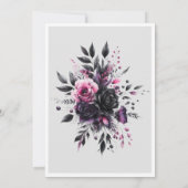 Grijs Roze Bloemen Modern Lijst Bijbel Verse Bruil Kaart (Achterkant)