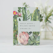 Grijs Roze Bloemen Woestijn Cactussen Bladerdek Hu Kaart (Staand voorkant)