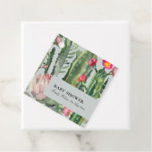 GRIJS ROZE BLOEMENWOESTIJN CACTUS LOOF BABYSHOWER BEDANKJES LABELS (In situ)