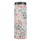 Grijs Roze Boho Bloemen 3D Effect Mama Thermosbeker (Achterkant)