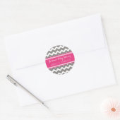 Grijs Roze Chevron Baby shower Favor Stickers (Envelop)
