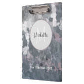 Grijs Roze Cirkels Modern Trendy Monogram Klembord (Links)