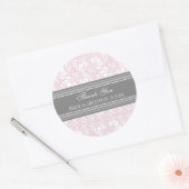 Grijs Roze Damask Dank u bruiloft gunst Labels (Envelop)