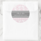 Grijs Roze Damask Dank u bruiloft gunst Labels (Tas)