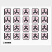 Grijs Roze Drie Ganzen Japan Mon Oriental Vierkante Sticker (Vel)