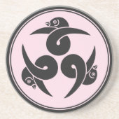  Grijs Roze Drie Ganzen Japan Mon Oriental Zandsteen Onderzetter (Voorkant)