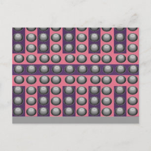 Grijs, roze en paars stippenpatroon briefkaart