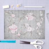 grijs roze floral muziekblad tissuepapier (Craft)