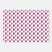 Grijs Roze Geometrie Flash Strepen Inpakpapier Vel (Voorkant 2)