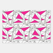 Grijs Roze Geometrie Flash Strepen Inpakpapier Vel (Voorkant)