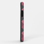 Grijs roze geometrisch geruit patroon met bloemen Case-Mate iPhone case (Achterkant/rechts)