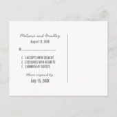 Grijs/Roze gitaar Hart RSVP Briefkaart (Achterkant)