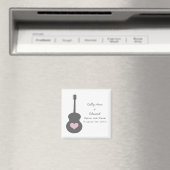 Grijs/Roze gitaar Hart sparen de Magnet van de Dat (Insitu (Vaatwasser))