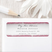 Grijs Roze Glitter Nieuw Delicaat Adres Etiket (Insitu)