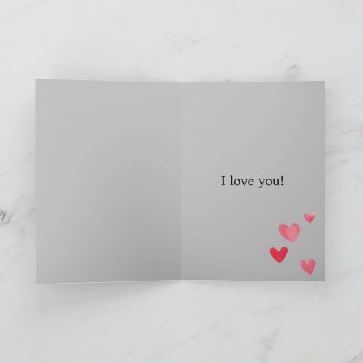 Grijs Roze Hart Kat Kaart (Binnen)