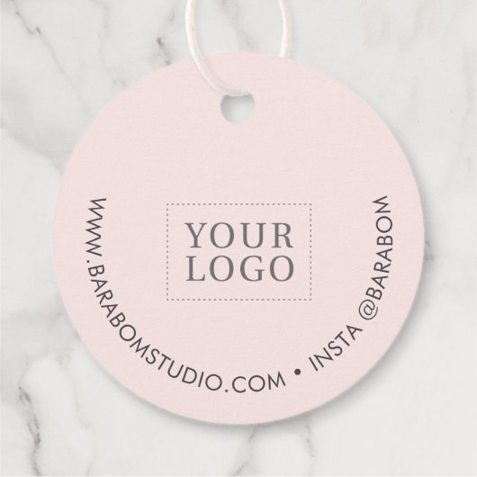 Grijs & Roze Kleine Onderneming Dank u het Label v (Achterkant)