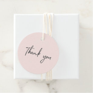 Grijs & Roze Kleine Zakelijke Bedank Tag Bedankjes Labels