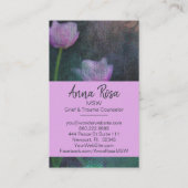 *~* Grijs Roze Lavendel Tulp Grunge Shabby Visitekaartje (Achterkant)