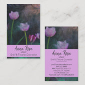 *~* Grijs Roze Lavendel Tulp Grunge Shabby Visitekaartje (Voorkant / Achterkant)