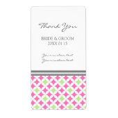 Grijs Roze Limoen Patroon Bruiloft Labels (Voorkant)