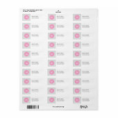 Grijs & Roze Modern Chevron Aangepaste Monogram Etiket (Full Sheet)