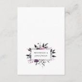 Grijs Roze Modern Floral Lijst Design Bruiloft Informatiekaartje (Achterkant)