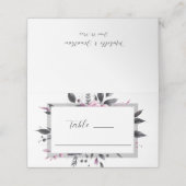 Grijs Roze Modern Floral Lijst Design Bruiloft Plaatskaartje (Buitenkant ongevouwen)