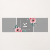 Grijs & Roze Monogram Beste Mam ooit Gepersonalise Yogamat (Achterkant (horizontaal))