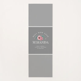 Grijs & Roze Monogram Beste Mam ooit Gepersonalise Yogamat