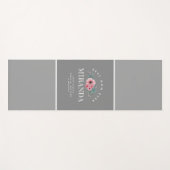 Grijs & Roze Monogram Beste Mam ooit Gepersonalise Yogamat (Voorkant (horizontaal))