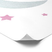 Grijs & Roze | Moon and Stars Nursery Poster (Hoek)