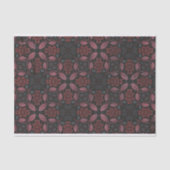 Grijs Roze Ornamentaal Intricate Symmetrisch Patro Tissuepapier (Voorkant)